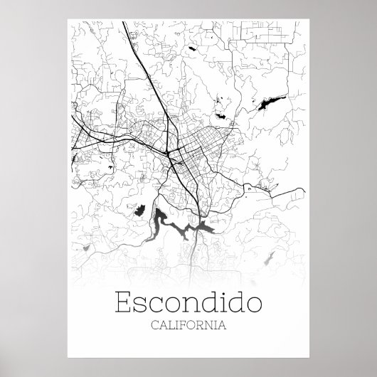 Escondido Map - California - City Map Poster (Voorkant)