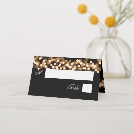 Escort Kaart Bruiloft Goud Hollywood Glam (Voorkant)