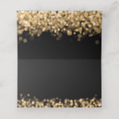 Escort Kaart Elegante Bruiloft Gouden Lichten (Binnenkant ongevouwen)