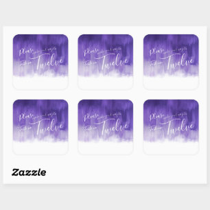 Escort paarse waterverf wastrouwstickers vierkante sticker