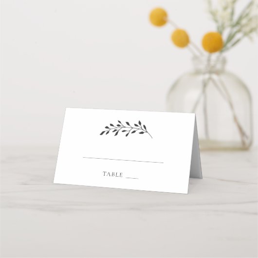 Escort Place Card | Kalligrafie rustieke bruiloft (Voorkant)