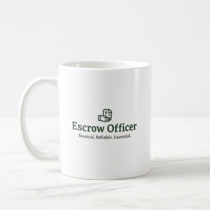 Escrow Officer – Neutraal. Betrouwbaar. Essentieel Koffiemok