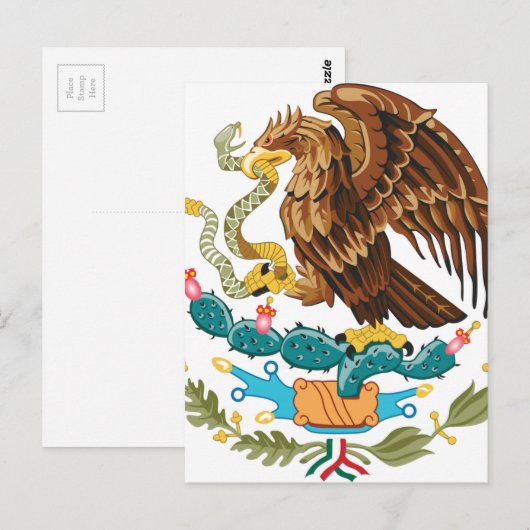 Escudo Nacional de México — Mexicaans embleem Briefkaart (Voorkant / Achterkant)