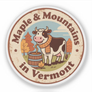 Esdoorn & Bergen_ door de herfst van Vermont geïns Sticker
