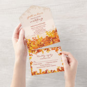 esdoorn bladeren Sinaasappel & terracotta herfstbr All In One Uitnodiging (Afscheurbaar)
