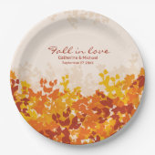 esdoorn bladeren Sinaasappel & terracotta herfstbr Papieren Bordje (Voorkant)