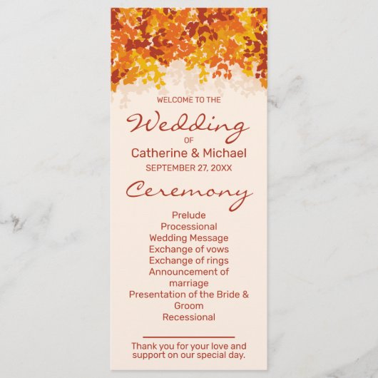 esdoorn bladeren Sinaasappel & terracotta herfstbr Programma (Voorkant)