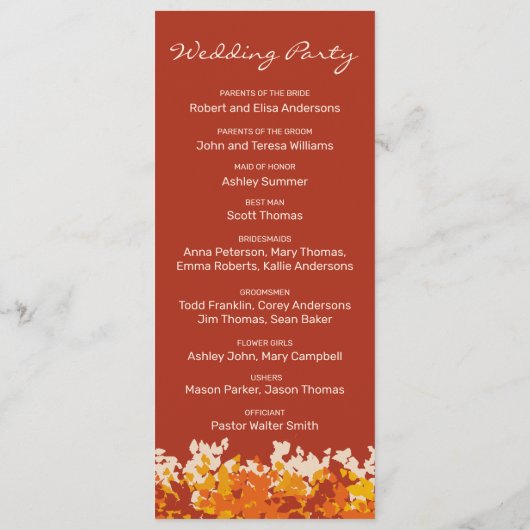 esdoorn bladeren Sinaasappel & terracotta herfstbr Programma (Achterkant)