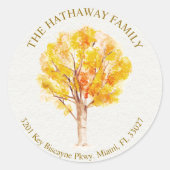 esdoorn boom ronde retour adres label (Voorkant)