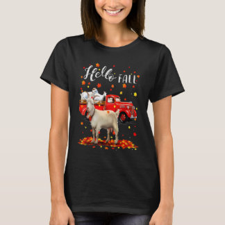 Esdoorn Geit Bladval Herfst Rode Truck Heren Dames T-shirt