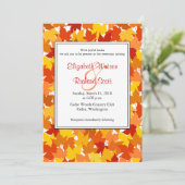Esdoorn herfst trouwkaart kaart (Staand voorkant)