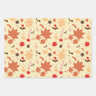 Esdoorn herfstbladeren inpakpapier vel