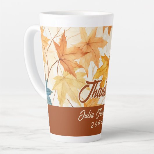 esdoorn vertrekt dankbaar Thanksgiving brunch dine Latte Mok (Linkerhoek)