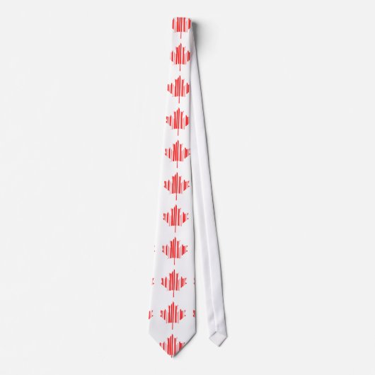 ESDOORNBLAD BAR CODE CANADA VLAG Barcode Patroon Stropdas (Voorkant)