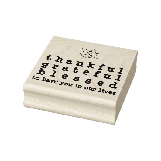 esdoornblad dankbare dankbare gezegende Thanksgivi Rubberstempel (Stempel)