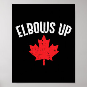 Esdoornblad stoot Canada grappige Canadese hockey Poster