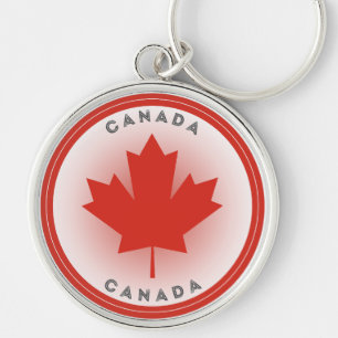 Esdoornblad van Canada in cirkelvorm Sleutelhanger