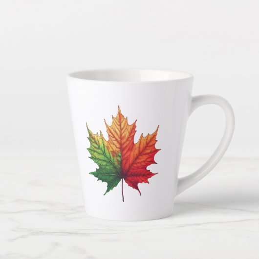 esdoornblad van de Herfst Latte Mok (Rechts)