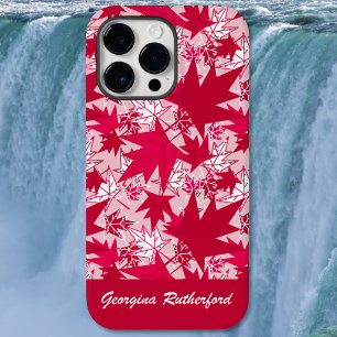 Esdoornbladeren op een roze achtergrond telefoonho Case-Mate iPhone 14 pro max hoesje