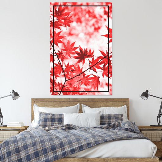 Esdoornbomen bladeren ontwerp canvas afdruk (Insitu (Slaapkamer))