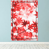 Esdoornbomen bladeren ontwerp canvas afdruk (Insitu (Houten vloer))