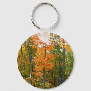 Esdoornbomen in de herfst Natuurfotografie Sleutelhanger