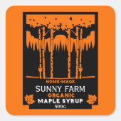 Esdoornsiroop Boerenmarkt Vierkante Sticker (Voorkant)