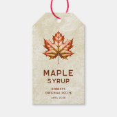 Esdoornsiroop etiket met blad cadeaulabel (Voorkant)