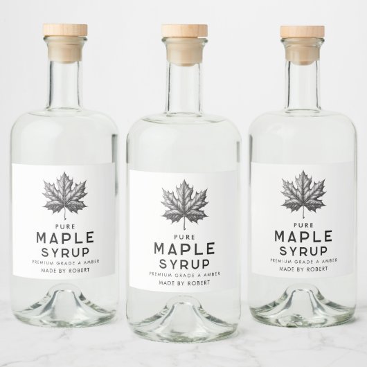 Esdoornsiroop zelfgemaakt recept likeurfles etiket (Flessen)