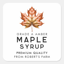 Esdoornsiroop zelfgemaakt recept vierkante sticker