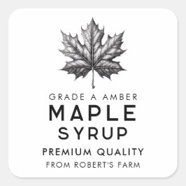 Esdoornsiroop zelfgemaakt recept vierkante sticker