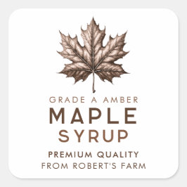 Esdoornsiroop zelfgemaakt recept vierkante sticker