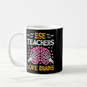 Ese Teacher Love Brains Funny Halloween School Koffiemok (Links)