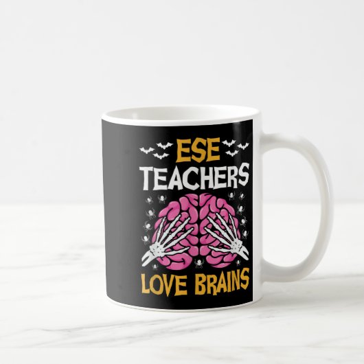 Ese Teacher Love Brains Funny Halloween School Koffiemok (Rechts)