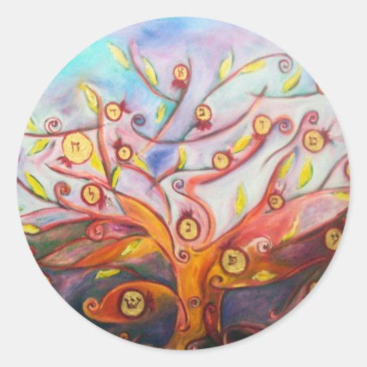 Eshet Chayil Ronde Sticker (Voorkant)