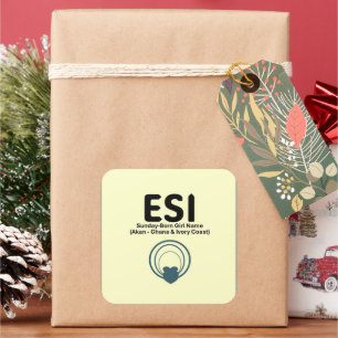 ESI - Zondag geboren meisjesnaam (Afrikaanse dagna Vierkante Sticker