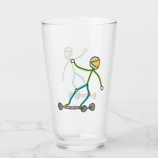 Esk8 Stickman Glas (Voorkant)