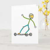 Esk8 Stickman Kaart (Gele Bloem)