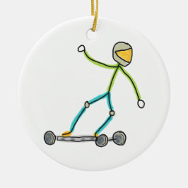 Esk8 Stickman Keramisch Ornament