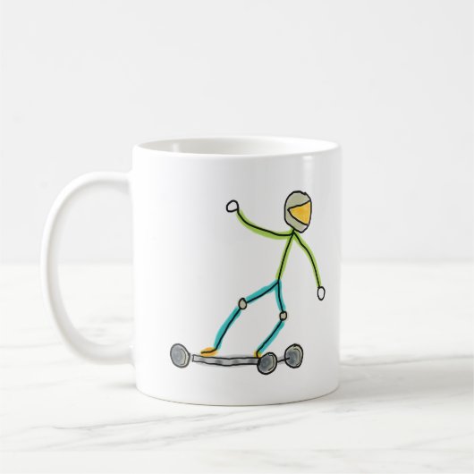 Esk8 Stickman Koffiemok (Links)