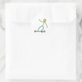 Esk8 Stickman Ronde Sticker (Tas)