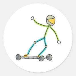Esk8 Stickman Ronde Sticker