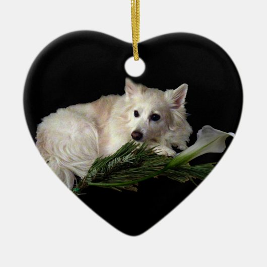 Eskie Heart Ornament (Voorkant)