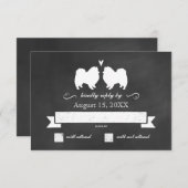 Eskie Silhouettes Bruiloft RSVP Reactie (Voorkant / Achterkant)