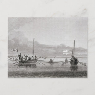 Eskimaux komt naar de boten in Shoalwater Briefkaart