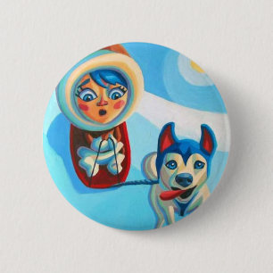 Eskimo Dog Ronde Button 5,7 Cm