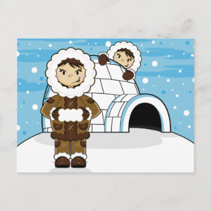 Eskimo en Igloo Briefkaart