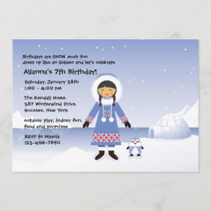 Eskimo Girl Invitation Kaart