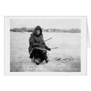 Eskimo Ice Fishing in Nome, Alaska Photographie