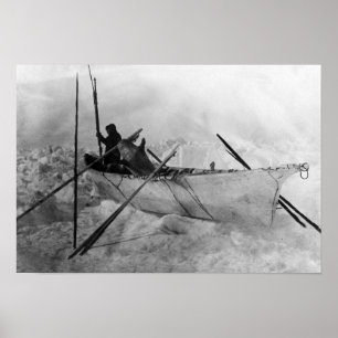 Eskimo in Boat gemaakt met Skins genaamd Omiak Poster